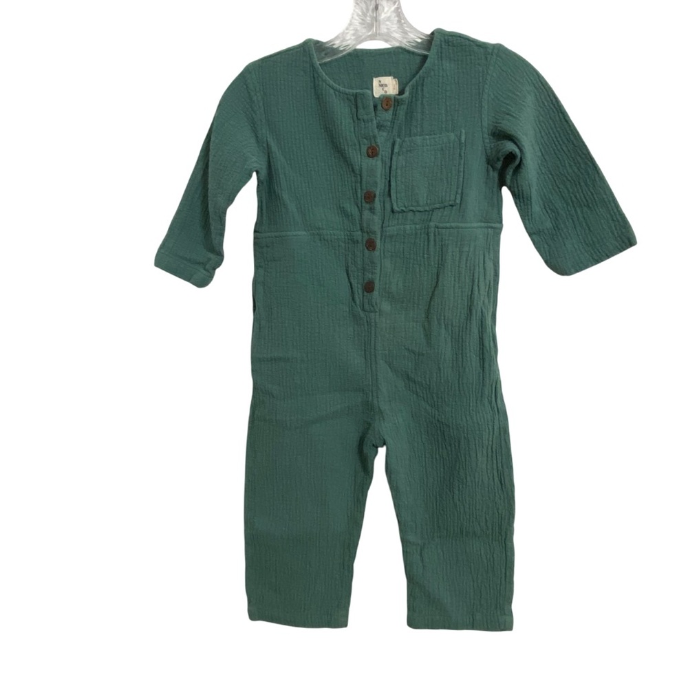 N Nico Co Kids Green Jumpsuit Romper Cotton Size 4 Made USA